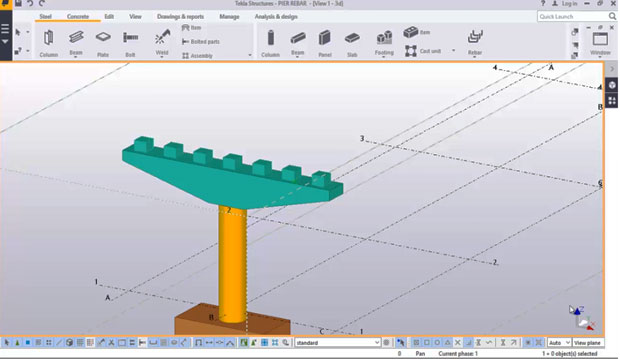 How to use Tekla Structure 2016 for bridge pier reinforcement
