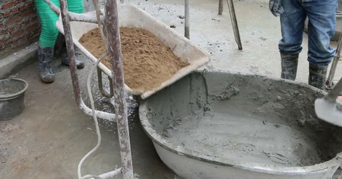 The process of concrete by weight and volume