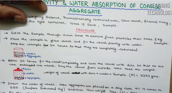 Specific Gravity & Water Absorption of Coarse Aggregate