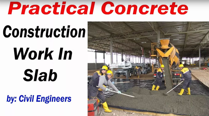 On site demonstration of mixing and placing concrete