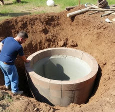 Constructing the septic tank