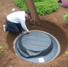 Sealing and covering the septic tank