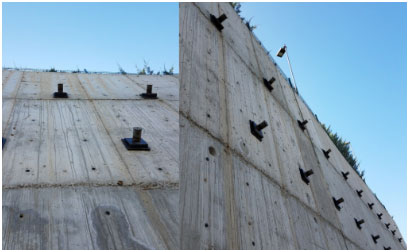 Anchored retaining wall