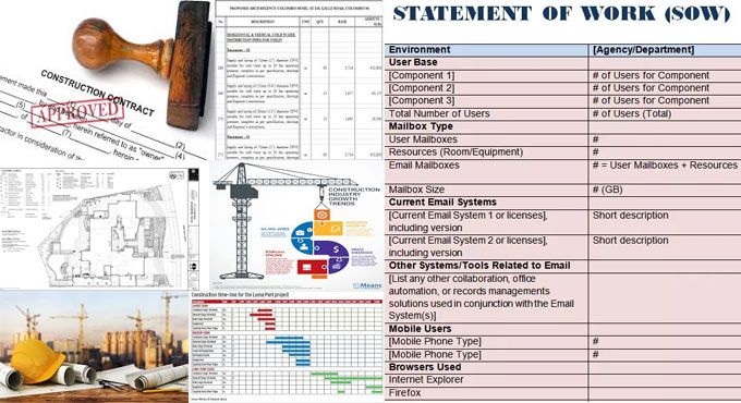 Some vital construction documents for a construction project
