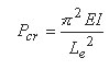 Calculation of buckling for pinned column