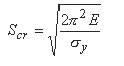 Calculation of buckling for pinned column