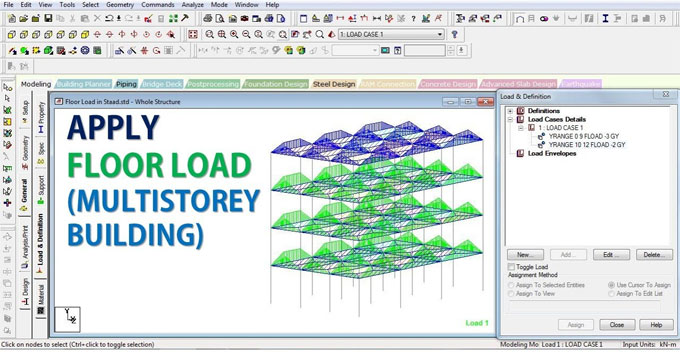 Staad Pro Method to Apply Floor Loads to Slab Panel