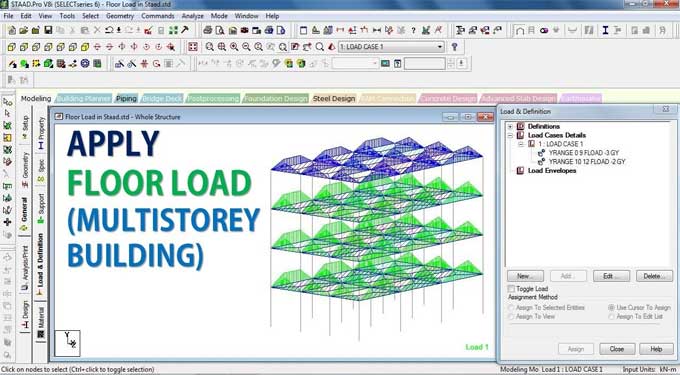 Steps to apply Floor load in Staad pro