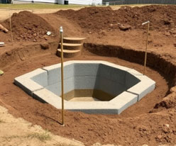 Excavation and Foundation for septic tank