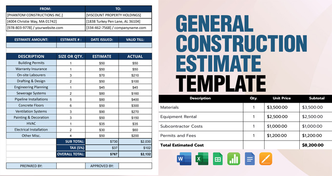 General Construction Estimate Spreadsheet : A Step-By-Step Guide
