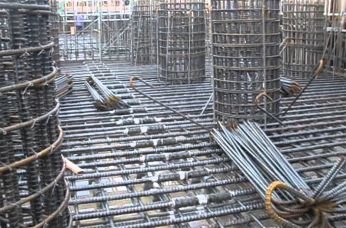 Bridge pile cap construction details