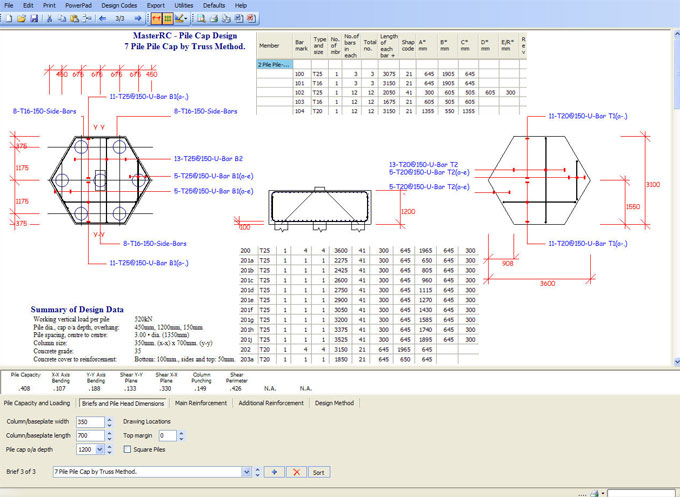 MasterRC Pile Cap Designer ? An exclusive software for designing & detailing of normal shaped pile caps