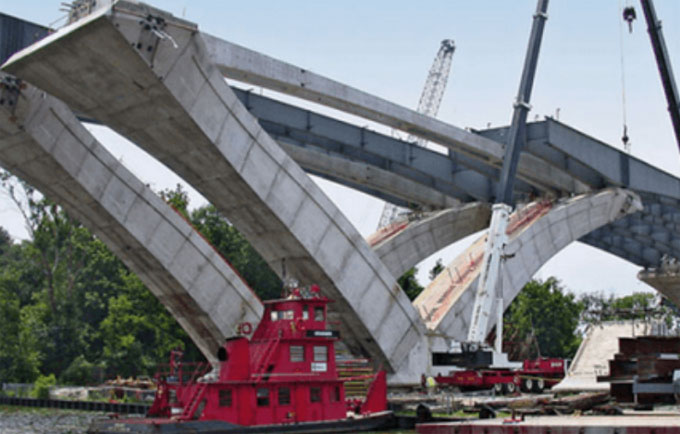 Uses of prestressed concrete in civil engineering