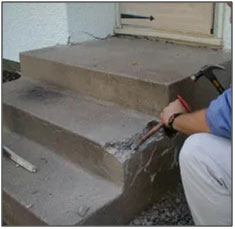 Separating the cracked concrete