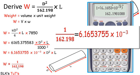 How to estimate the weight of a round shaped steel bar