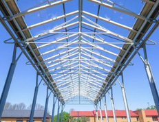 Tubular Steel Monitor Roof Truss