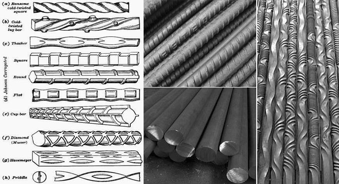 Types of steel bars for construction