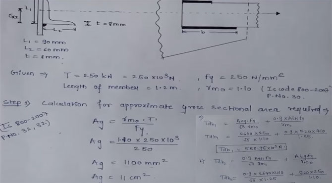 Brief explanation of welded connection of single angle section with gusset connection