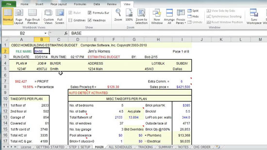 Comprotex Home building Estimating Program