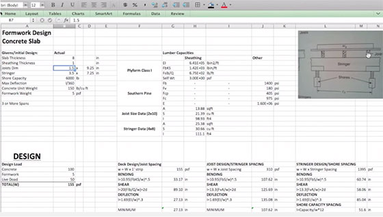 excel based construction forms