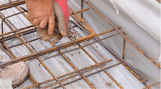 foundation made with reinforced concrete of an Armature House