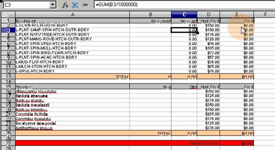 Quantity Takeoff and Costing Spreadsheet